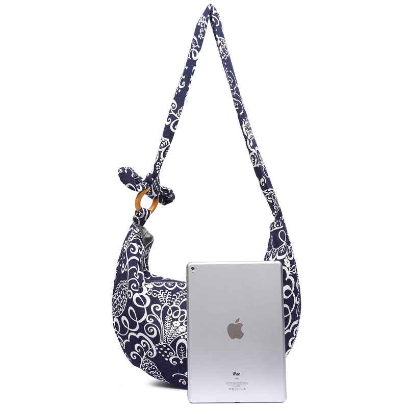 Coton Pose Women Hippie Crossbody Bag cloth boho Sling Bag Cotton Bohemian Hand Bags (Blue) - Image 3